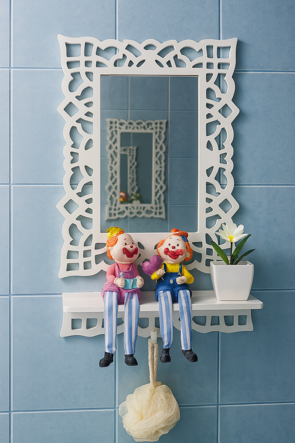 آینه شلف به همراه طاقچه اشانتیون کاملاً ضدآبpvc