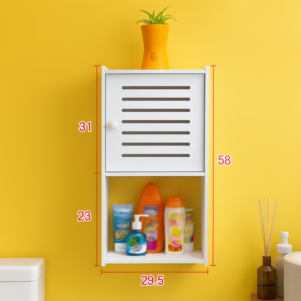 شلف باکس سرویس بهداشتی و حمام درب دار طاقچه دار