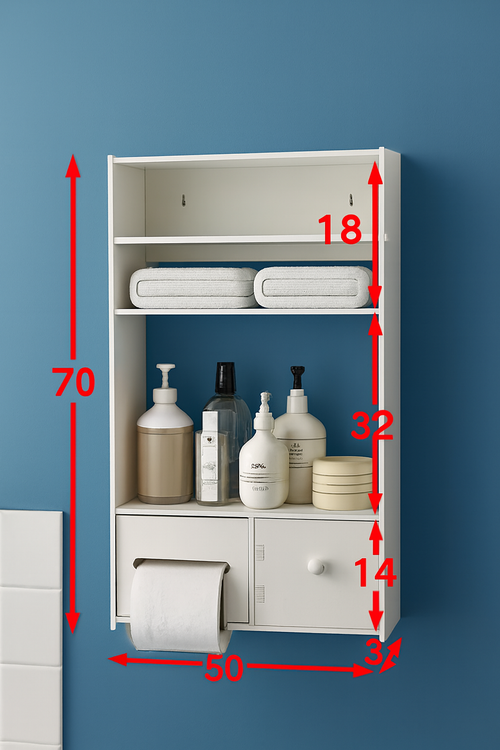 شلف طبقاتی دیواری مناسب سرویس بهداشتی و حمام