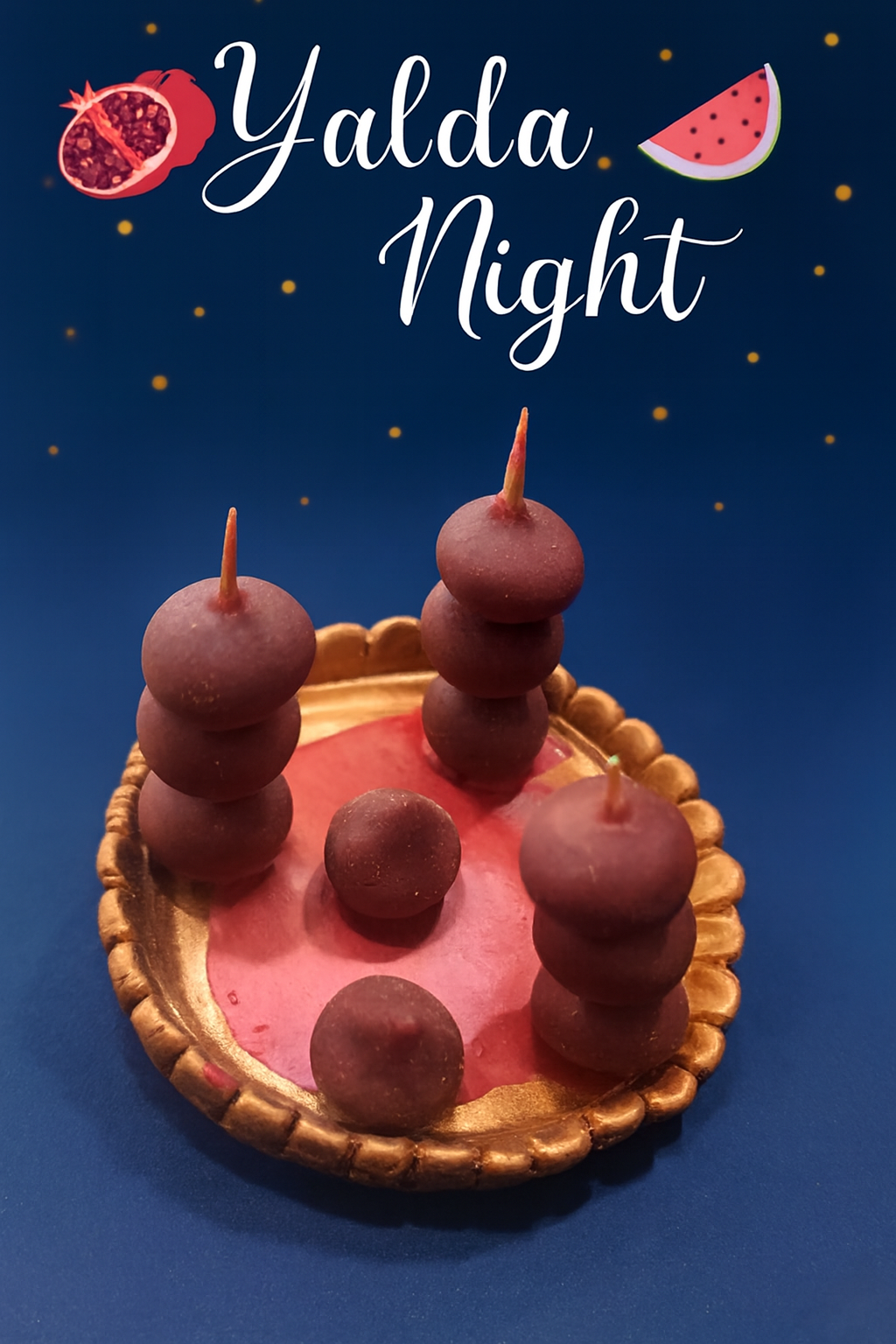 سینی میوه شب یلدا مدل لبو داغ سایز 5 سانتی