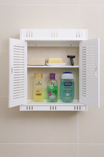 شلف باکس درب دار کابینتی ضدآب PVC نانو حمام توالت