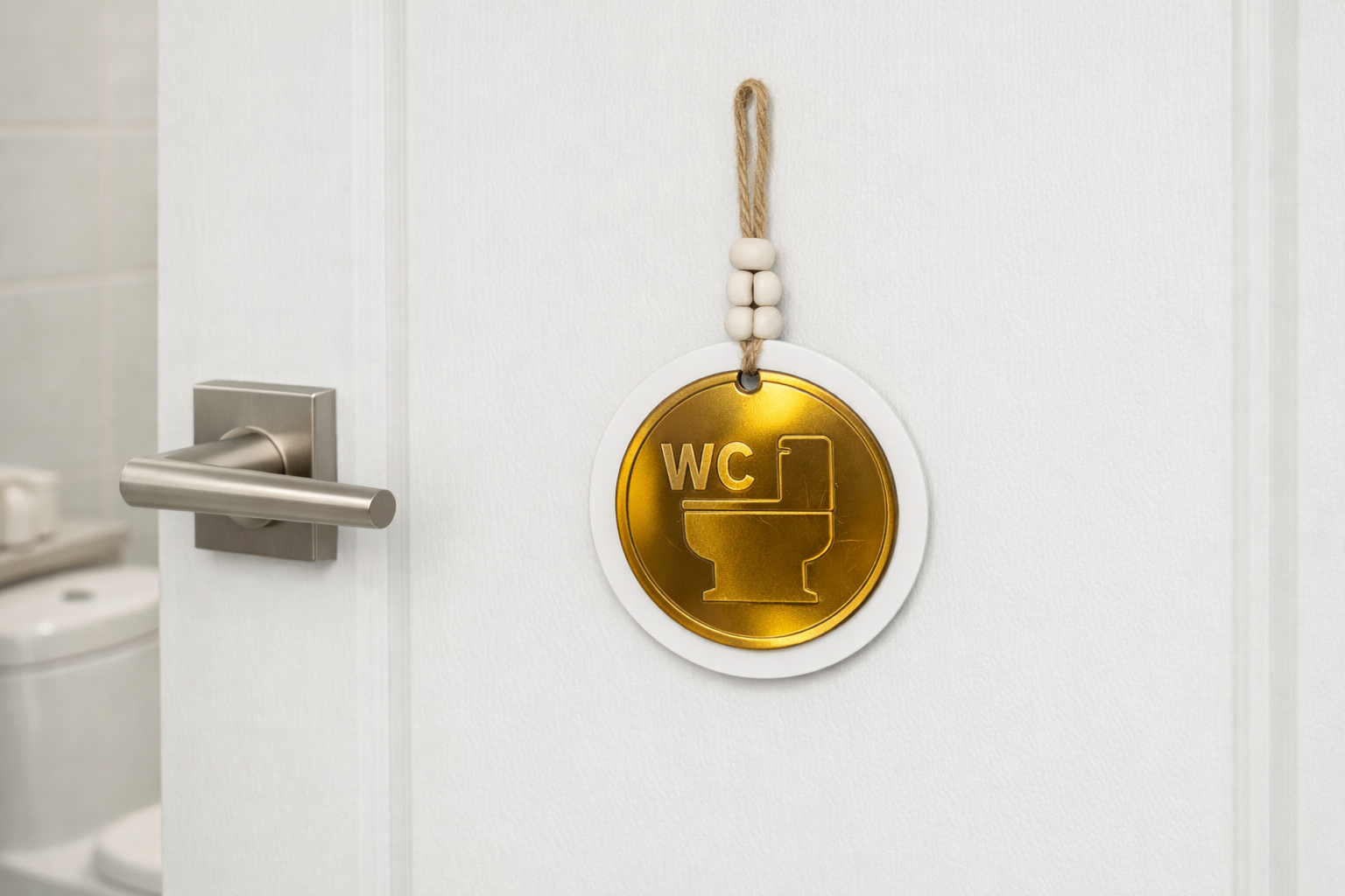 نشان‌گر سرویس بهداشتی طلایی مدل WC – طراحی لوکس و کاربردی