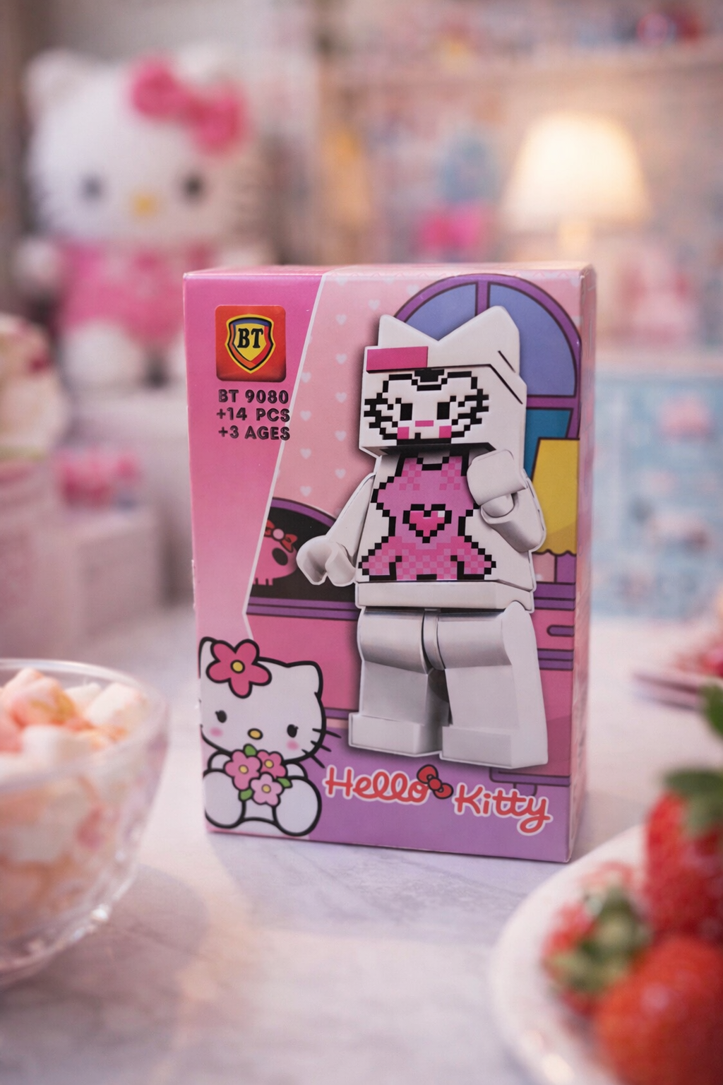 فیگور لگویی Hello Kitty مدل BT9080 – طرح پیکسلی قلبی