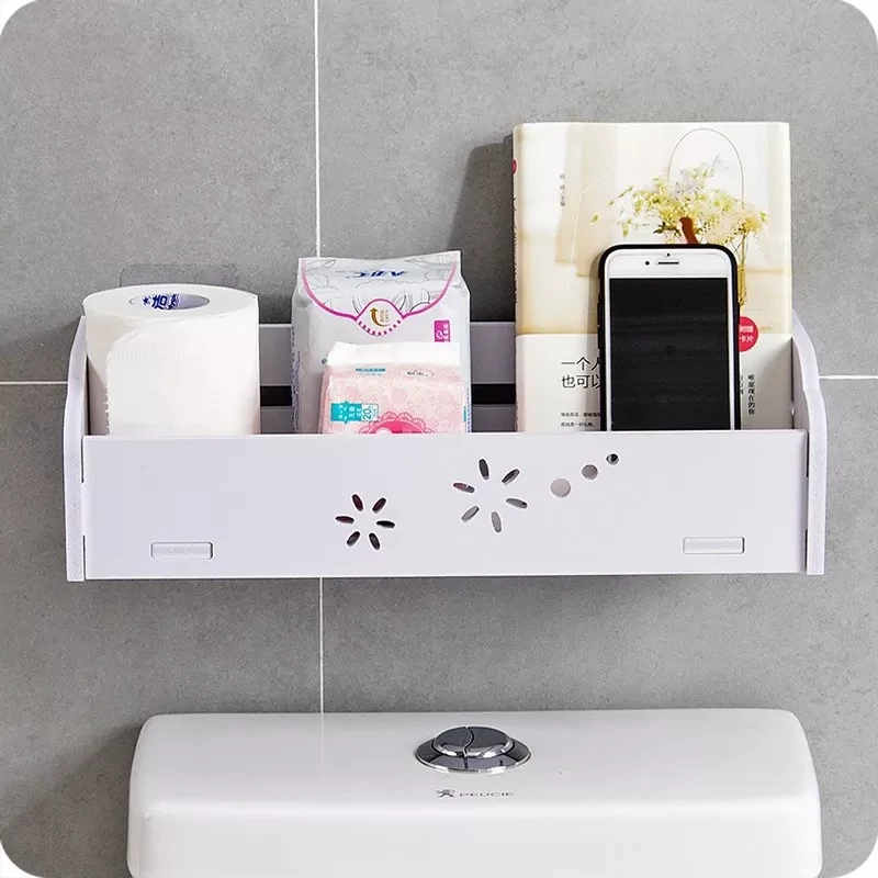 شِلف دیواری طبقه PVC نانو ضد آب محافظ دار مناسب حمام،توالت،آشپزخانه و اتاق خواب