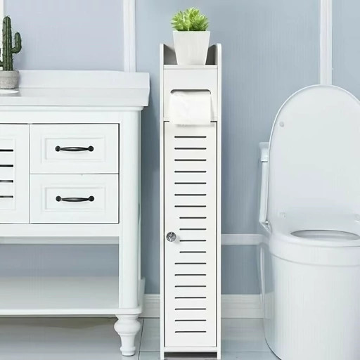 شِلف استند ایستاده ضدآب PVC نانو جا دستمال رولی و لوازم بهداشتی