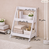 شِلف استند دو طبقه مثلثی رومیزی و دیواری PVC ضدآب طراحی مدرن و کاربردی برای دکور منزل