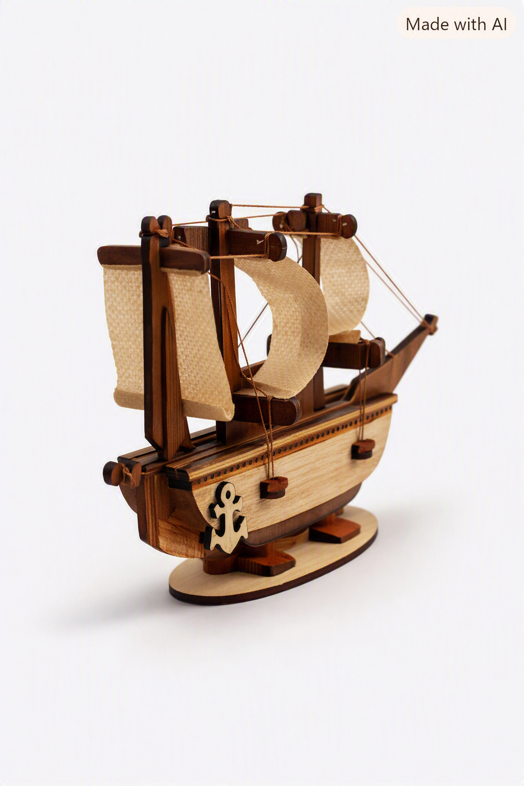 «کشتی چوبی دست‌ساز دکوری تزئینی مدل Golden Ship ماکت دریایی کلاسیک برای دکور منزل»