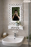 آینه شِلف متوسط مدل نیلوفر سایز با قاب 60×40 PVC ضدآب لوکس و کاربرد حمام، سرویس بهداشتی و اتاق خواب