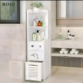 استند شِلف نظمدهنده ایستاده PVC نانو ضدآب مدل کنجی سطلدار حمام توالت