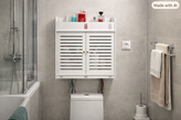 شِلف باکس کابنیتی دیواری سایز متوسط حمام ضدآب PVC نانو مدل درب کامل