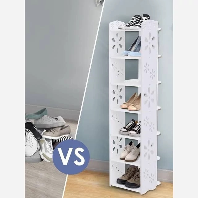 شِلف جاکفشی طبقاتی آپارتمانی PVC نانو ضدآب از 3 تا 7 طبقه